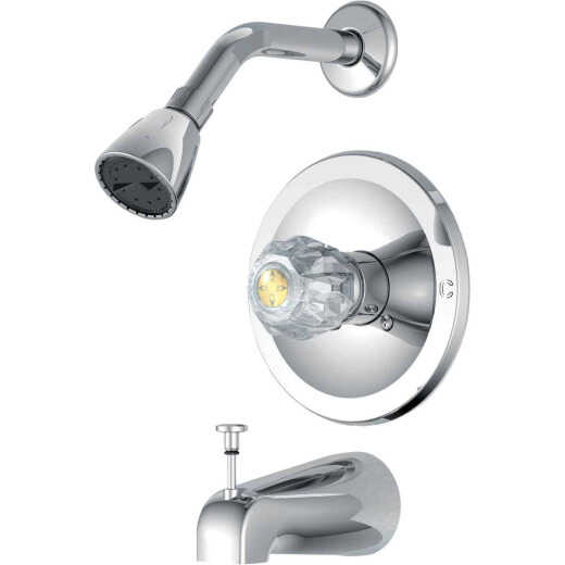 Home Impressions Chrome Single-Handle Acrylic Knob Tub & Shower Faucet